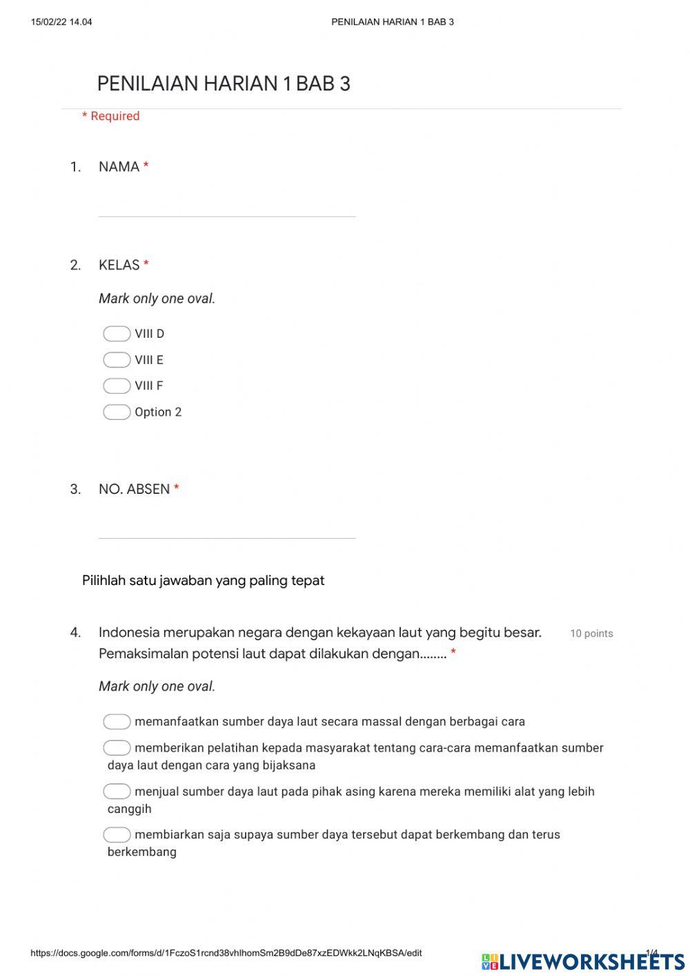 LEMBAR kERJA MANDIRI MURID