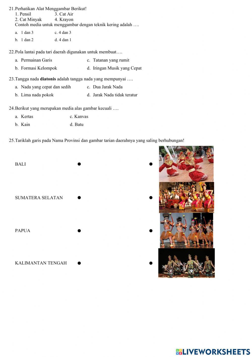 Penilaian PTS Tema 6 Kelas V