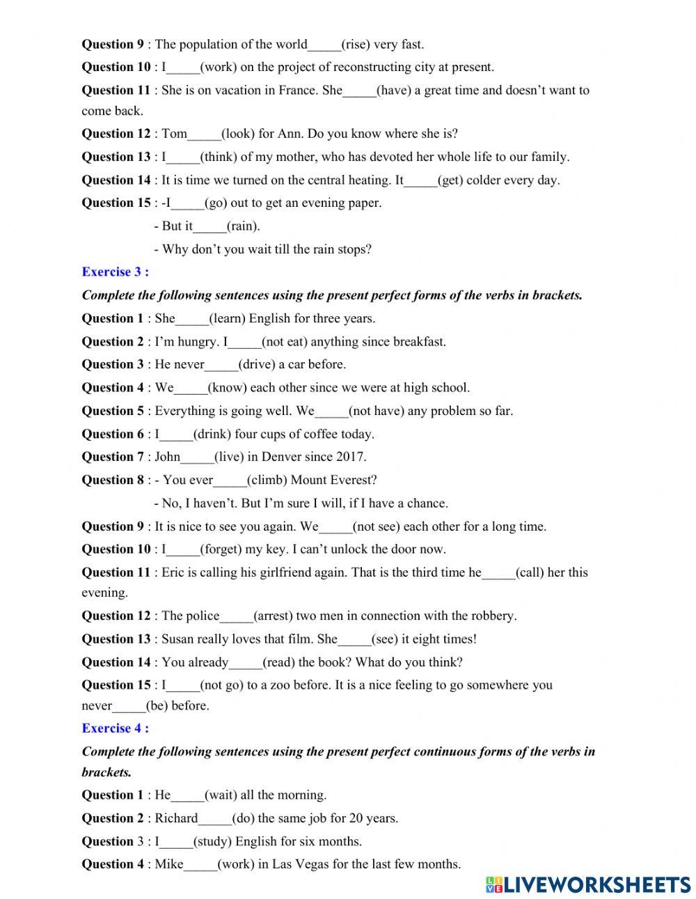 English uni - present tense