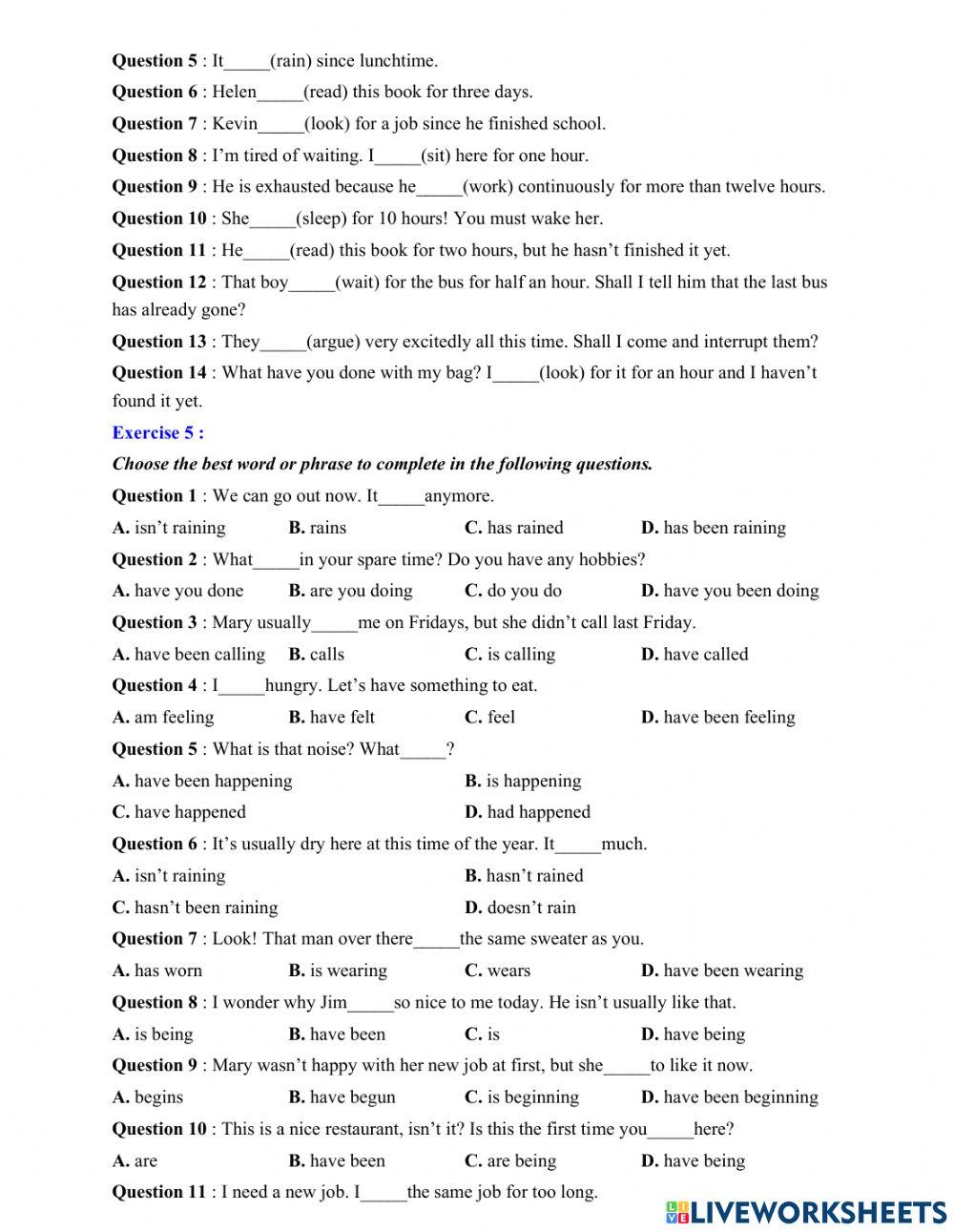 English uni - present tense
