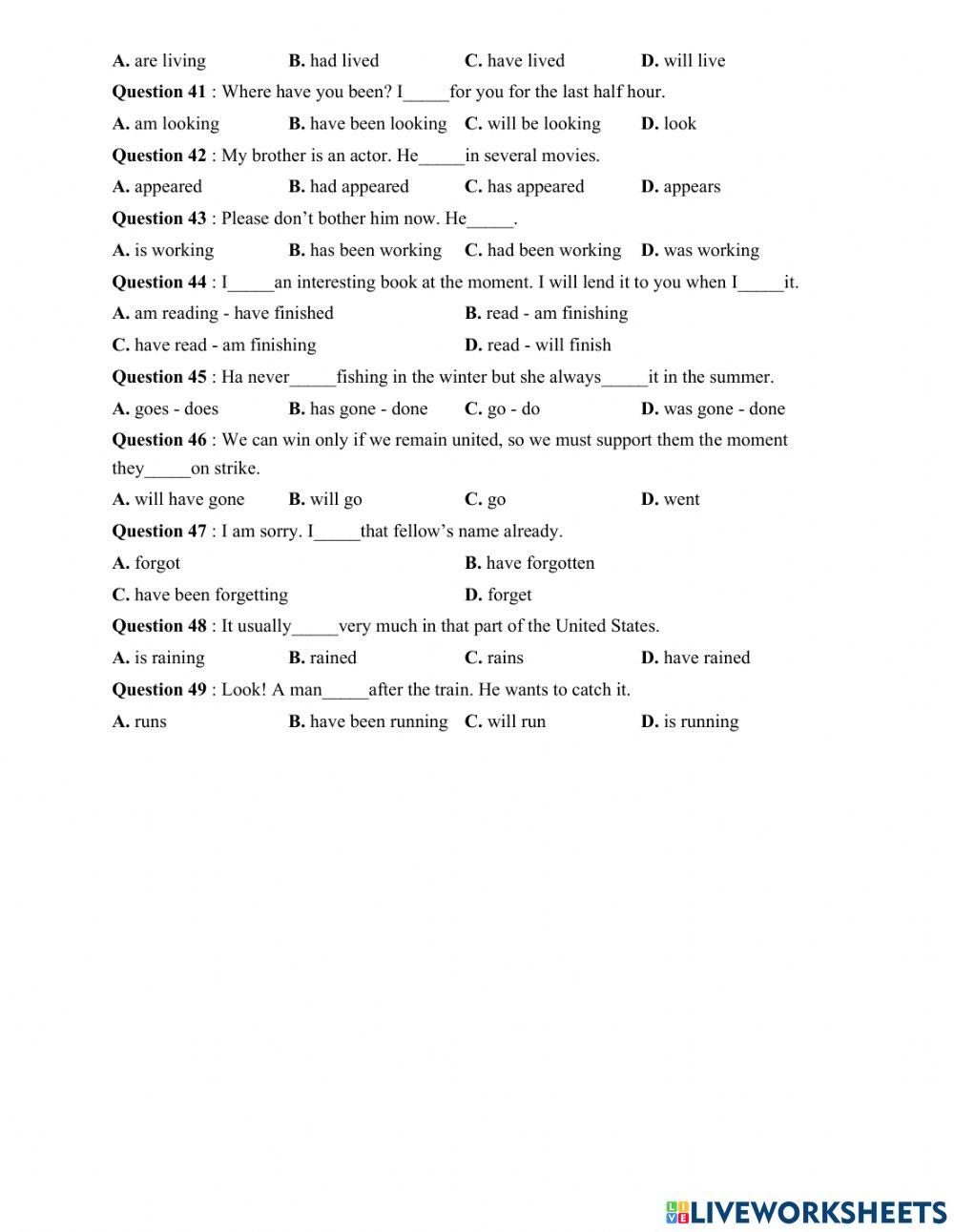 English uni - present tense