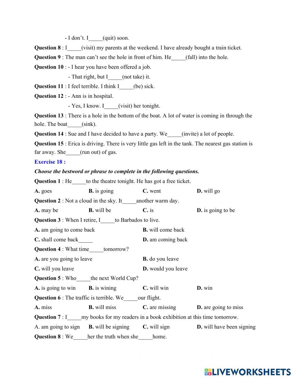 English uni-future tenses