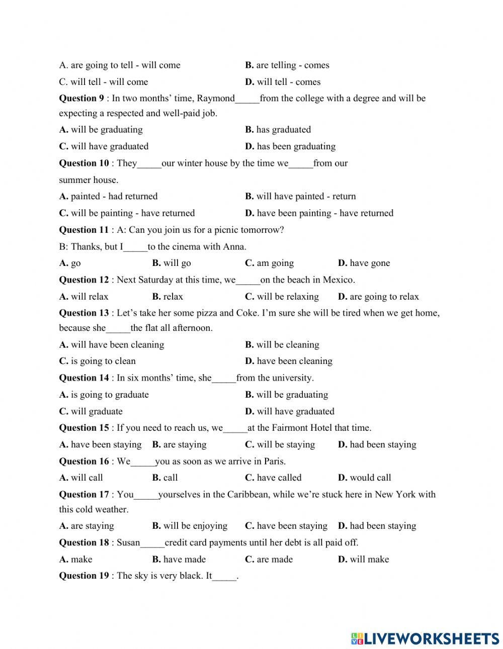 English uni-future tenses