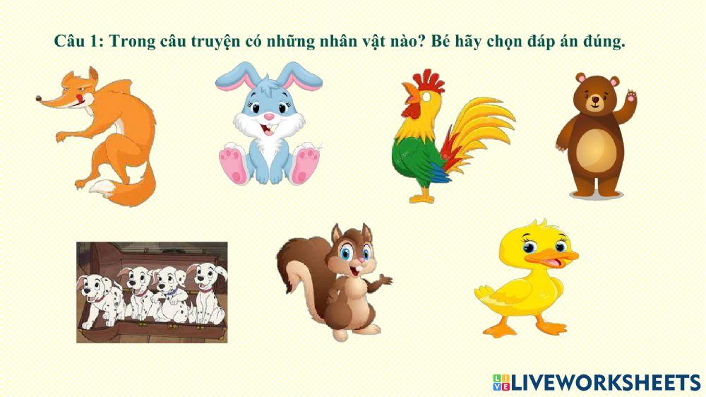 Truyện -Cáo, Thỏ và Gà Trống-