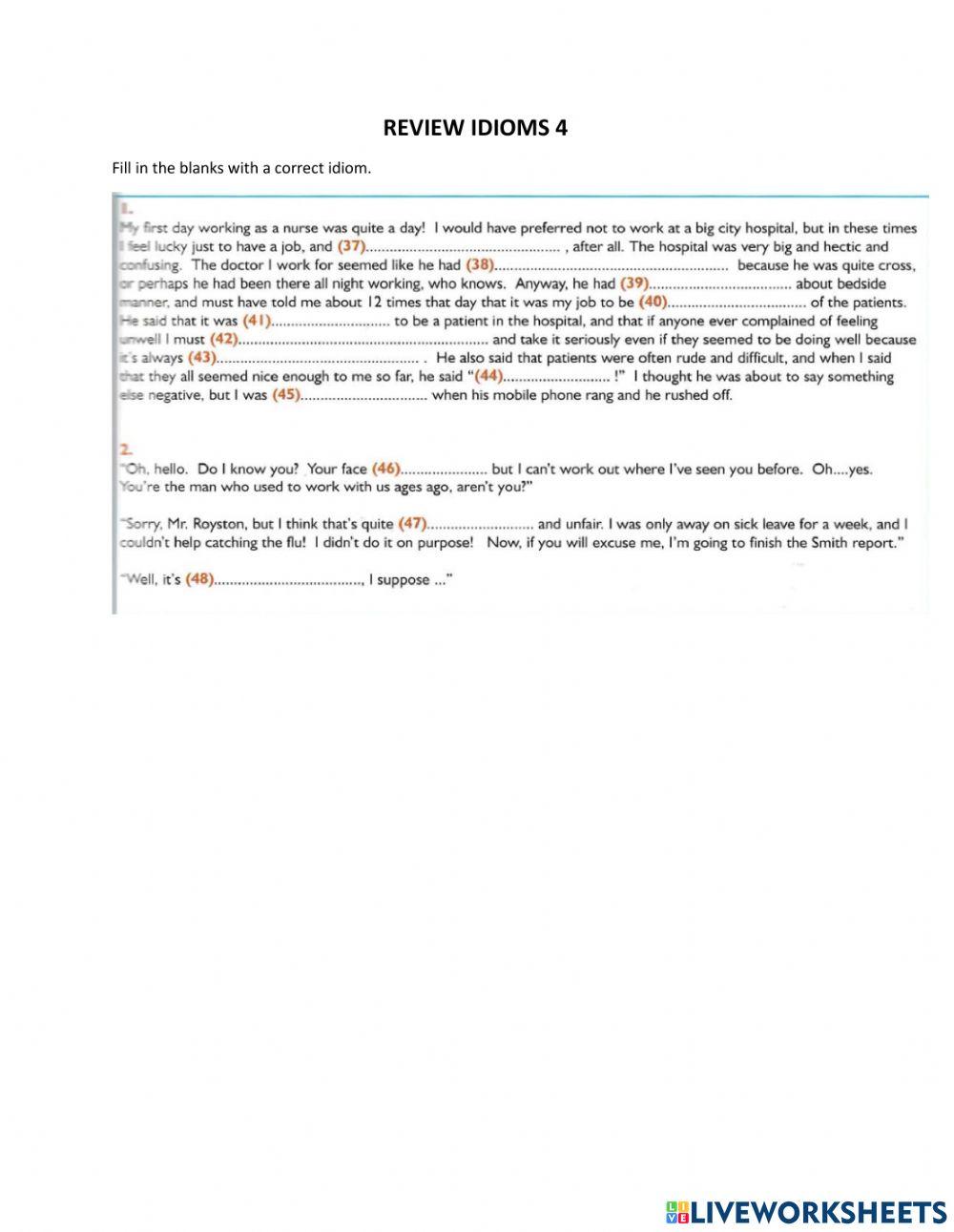 G6 Day 51 Review idioms 4