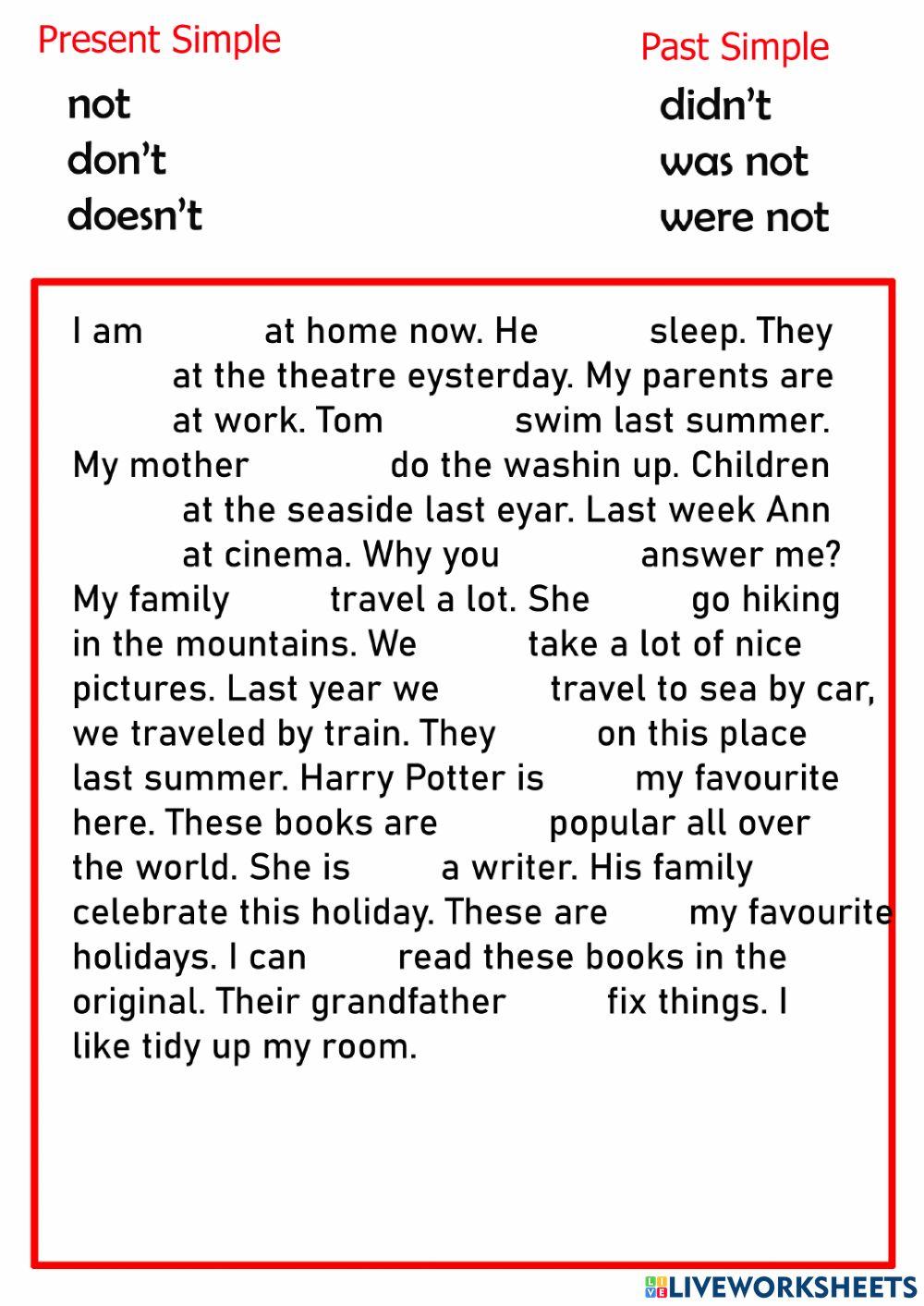 Present simple- Past simple