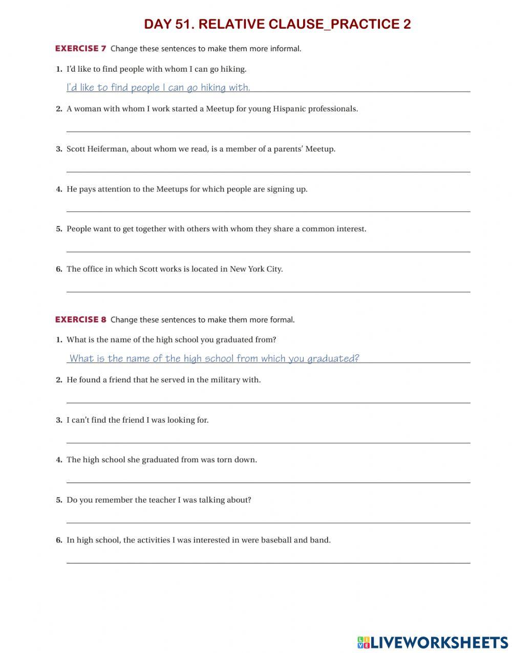 Day 51 G6 Relative clause practice