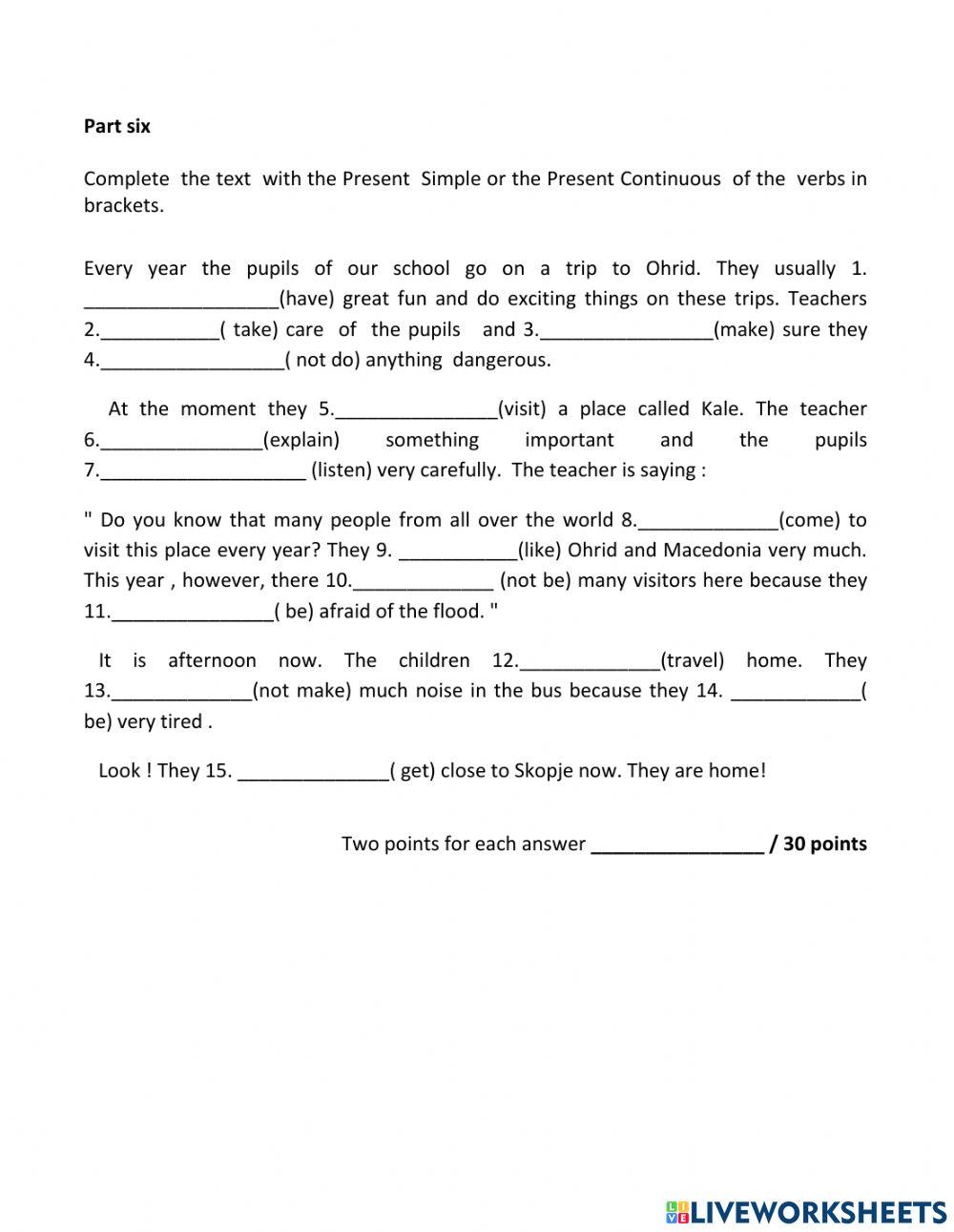 Use of English 5th grade