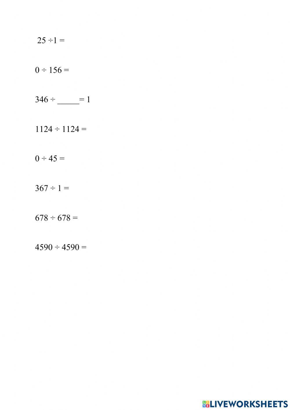 Division Basic-mental math