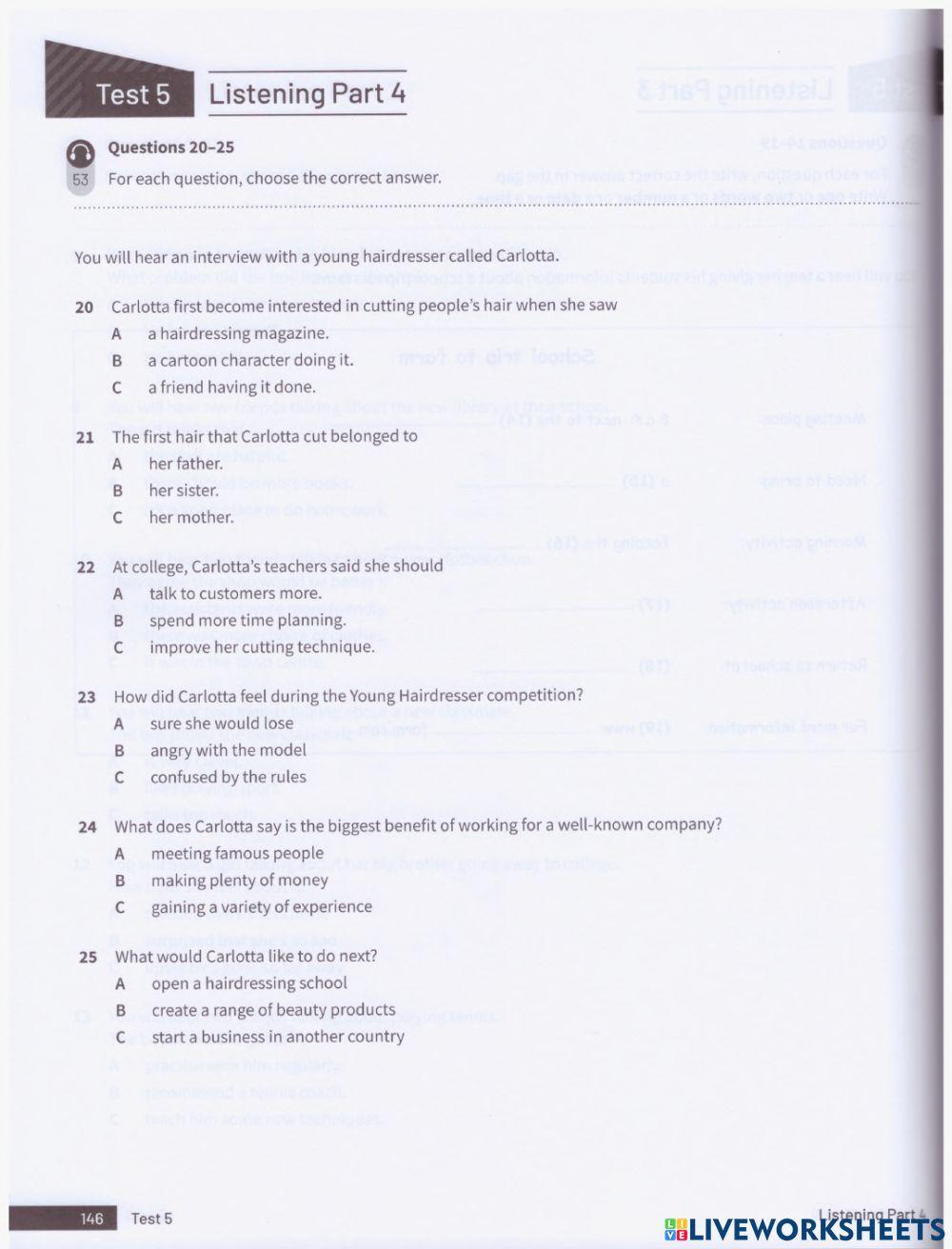 Listening PET for Schools