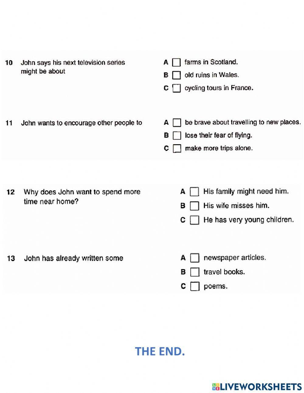 PET - Listening Practice - PART 2