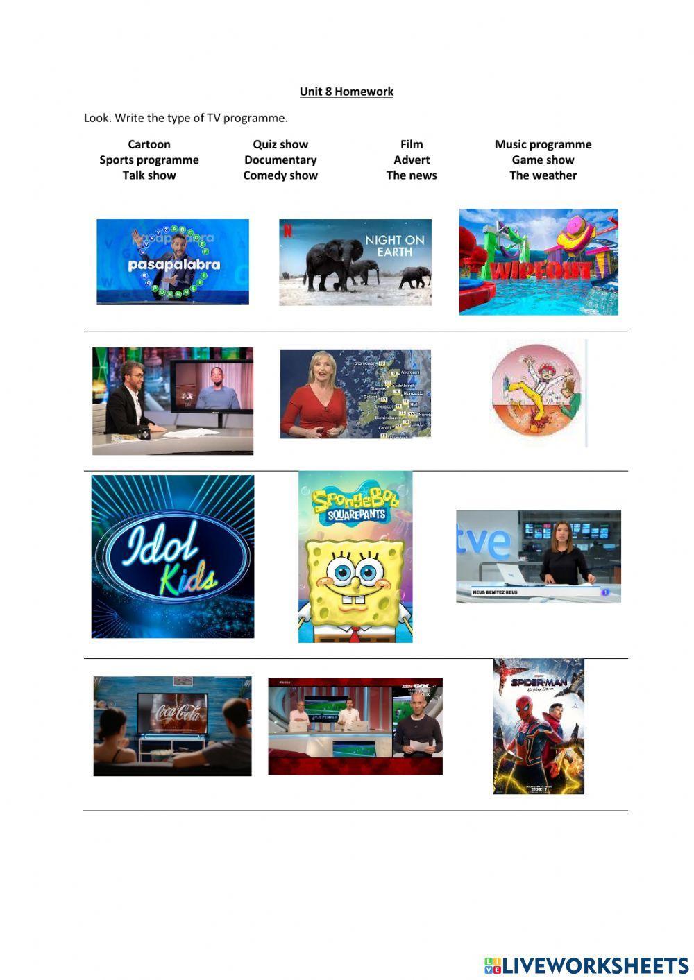Types of TV programme