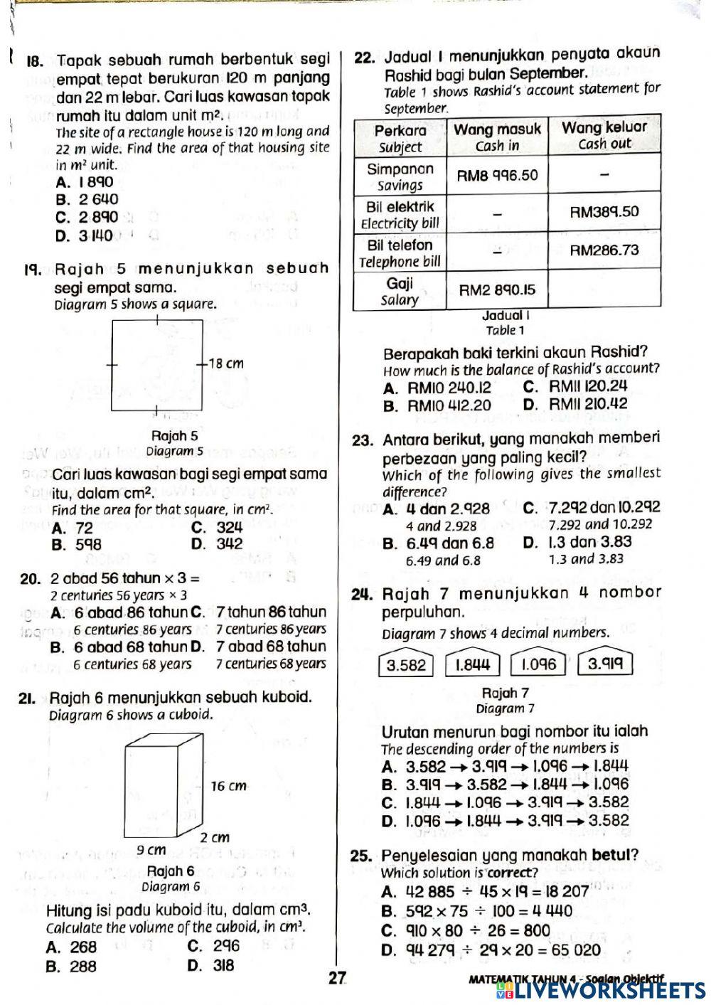 Tahun 4 Praktis Bab 1 - 8