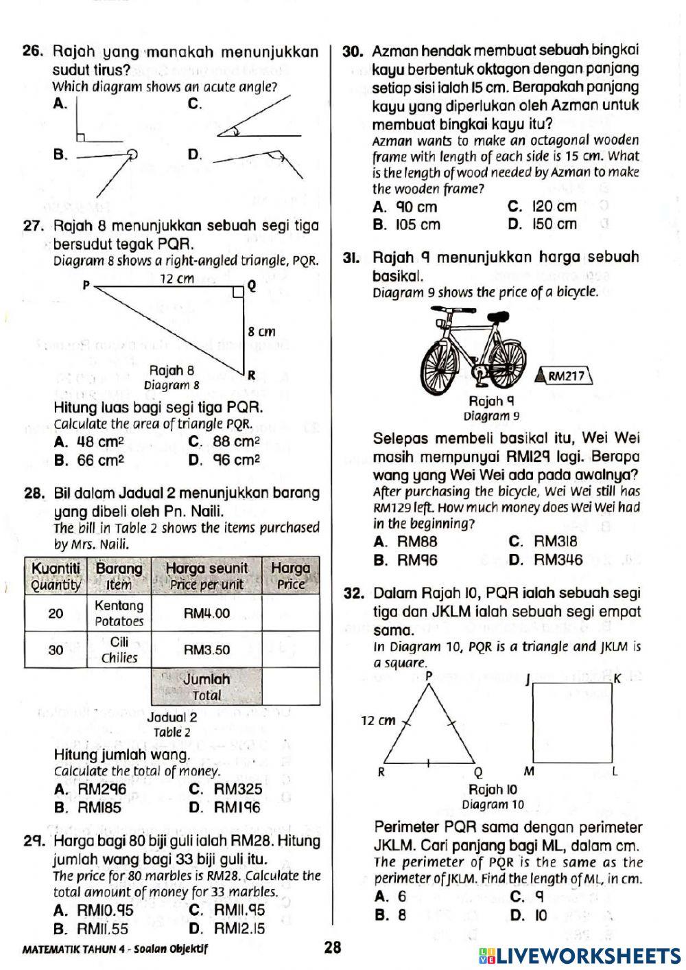 Tahun 4 Praktis Bab 1 - 8