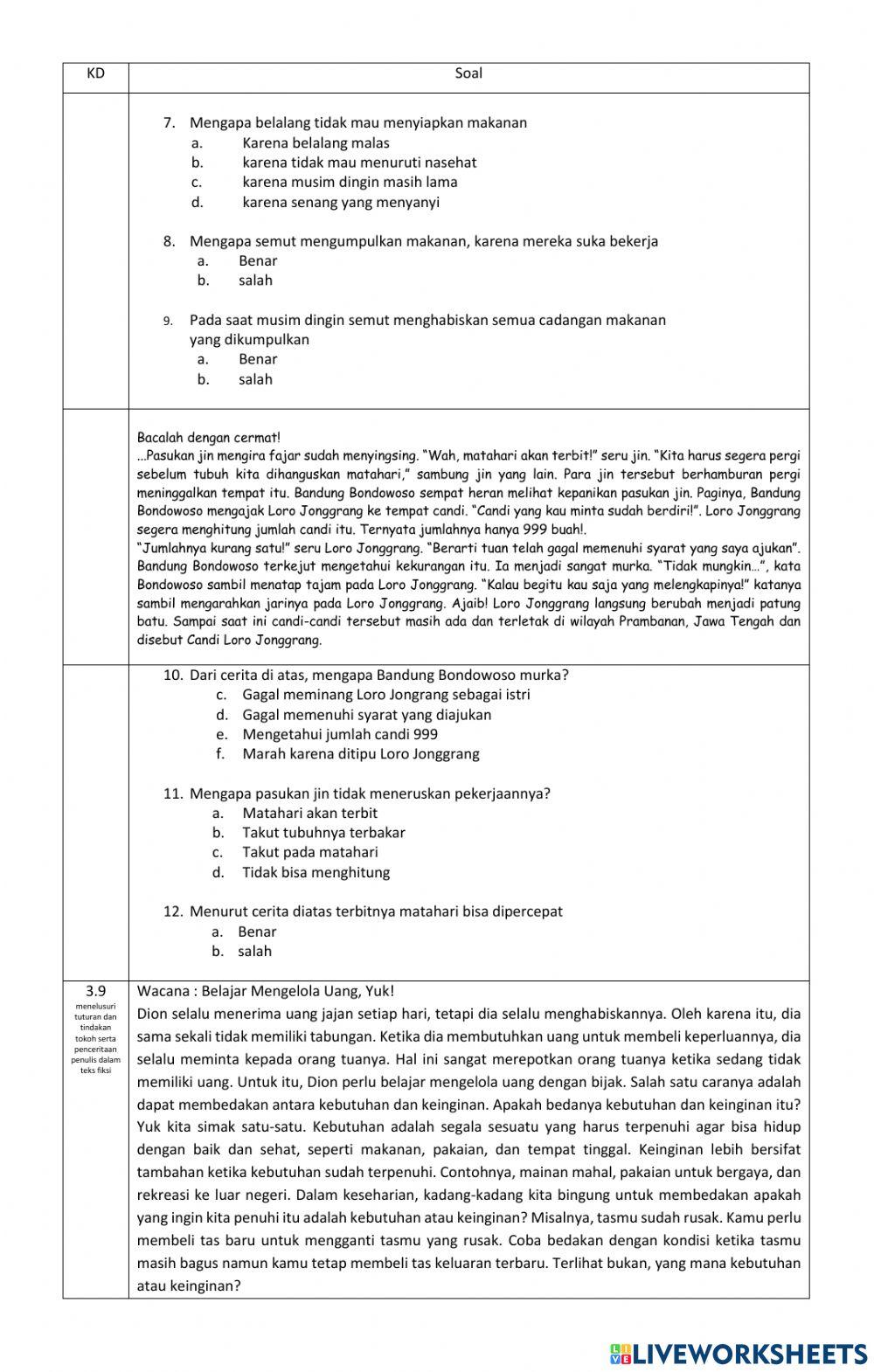 UTS Bahasa Indonesia