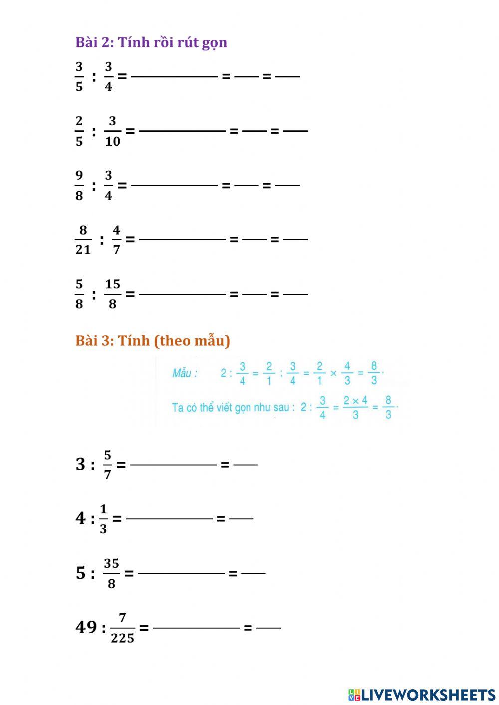 Nhân chia phân số