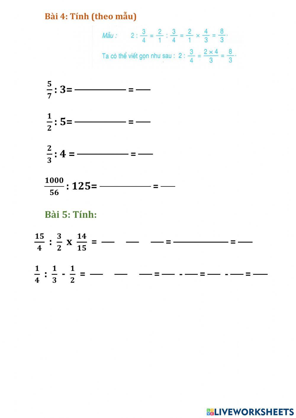 Nhân chia phân số