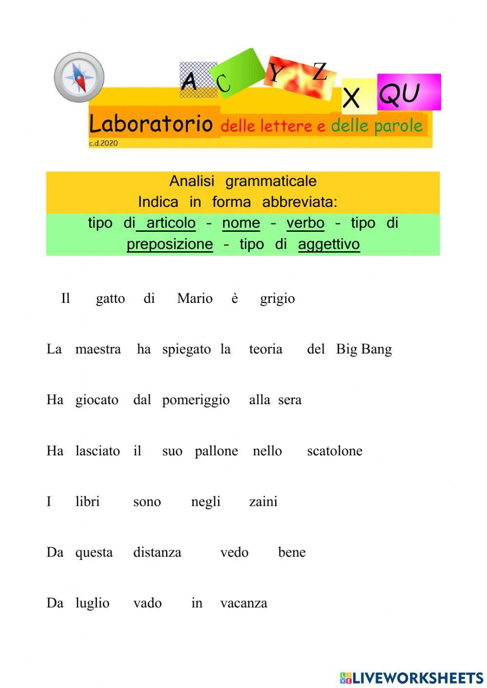 Analisi grammaticale n.5