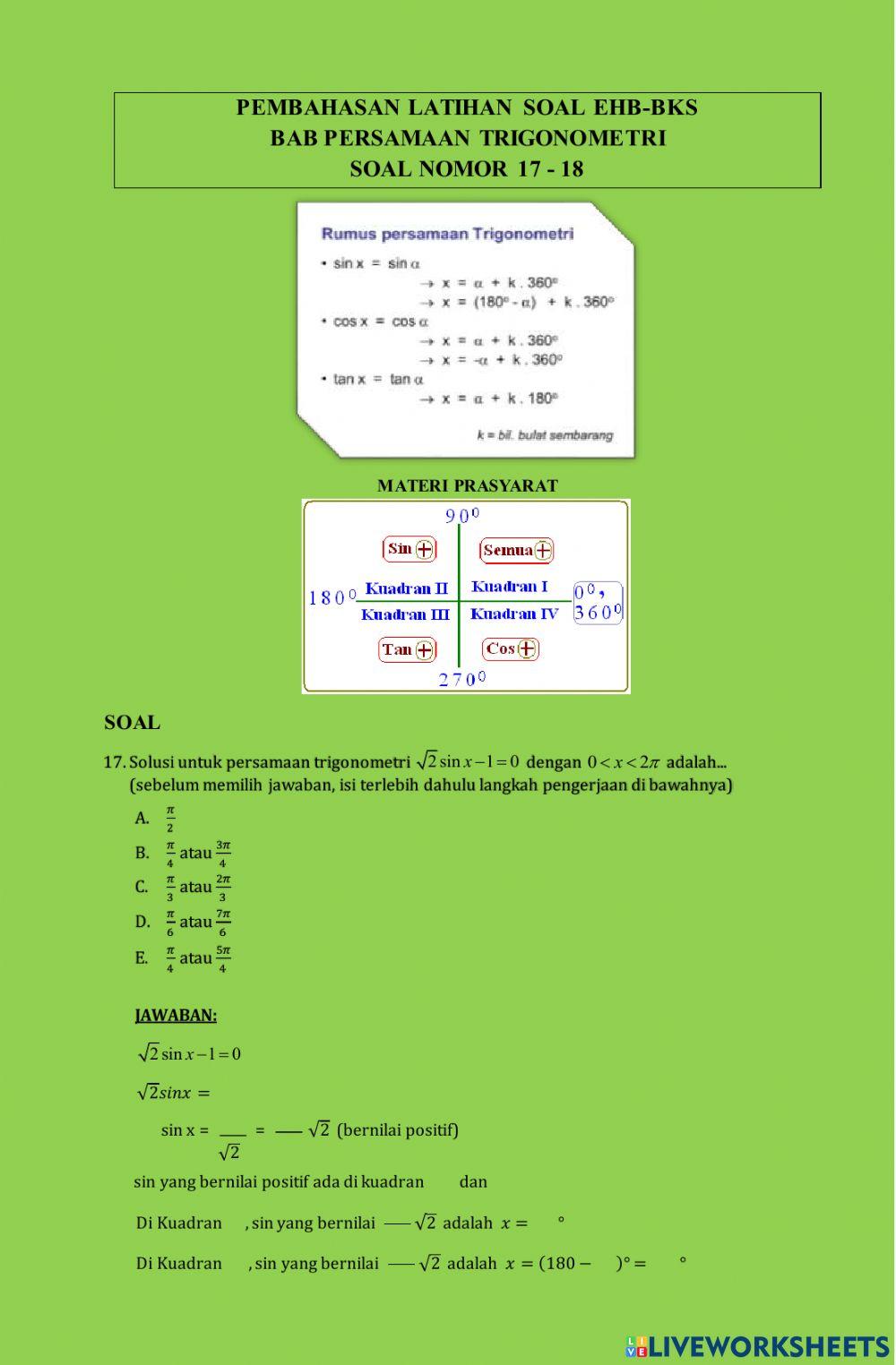 Persamaan trigonometri