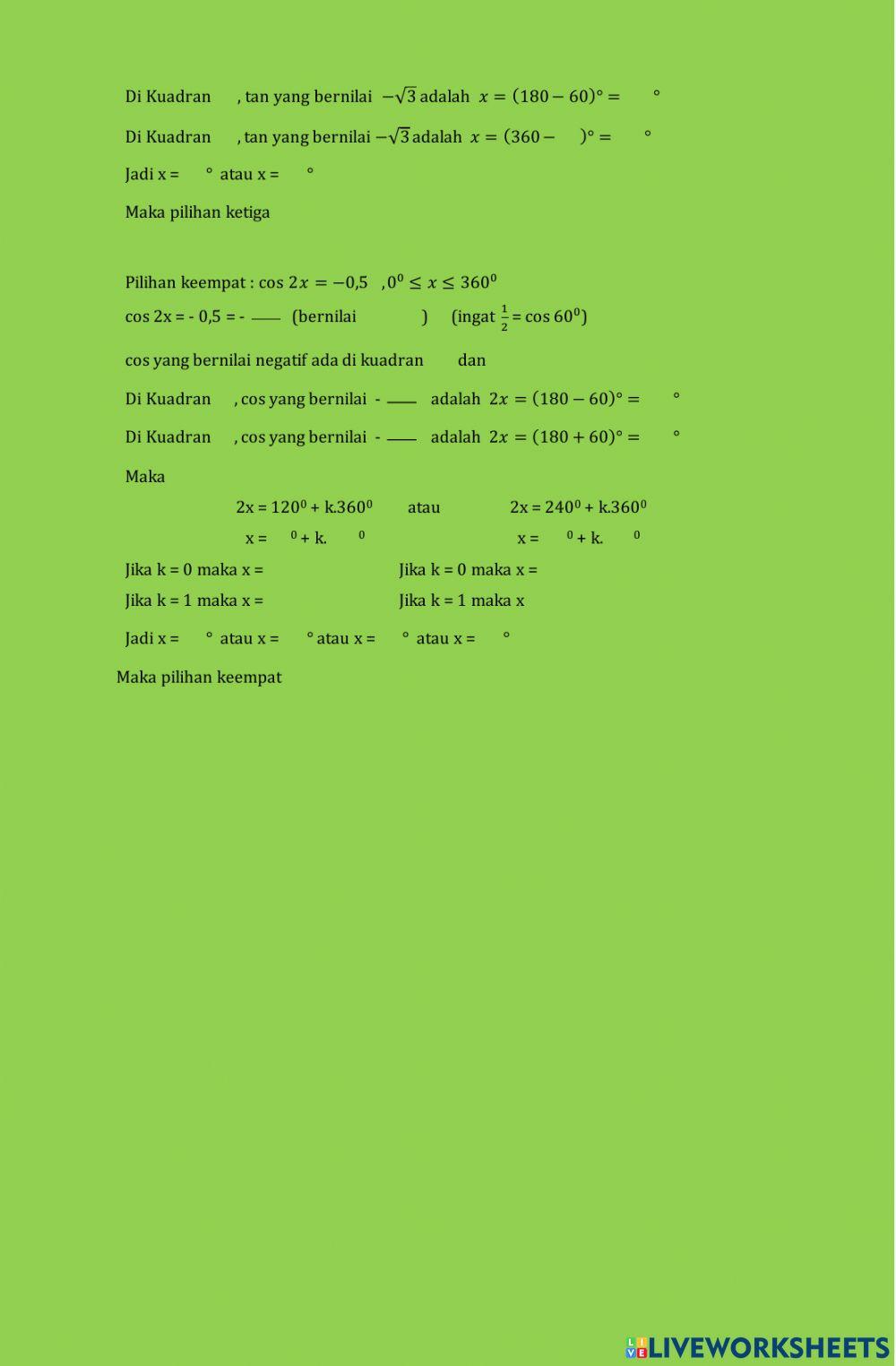 Persamaan trigonometri