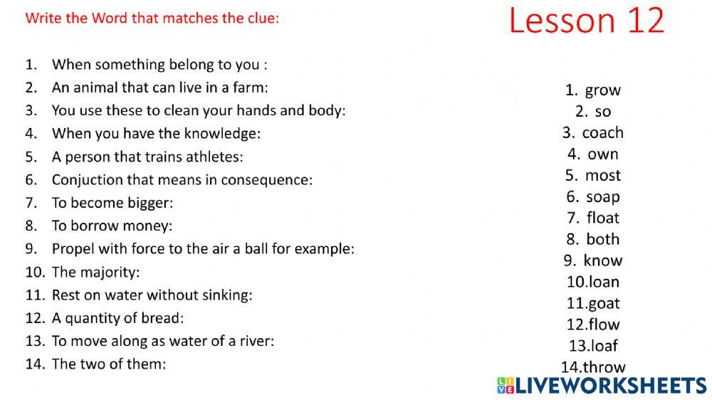 Review Phonics Lessons 11-12