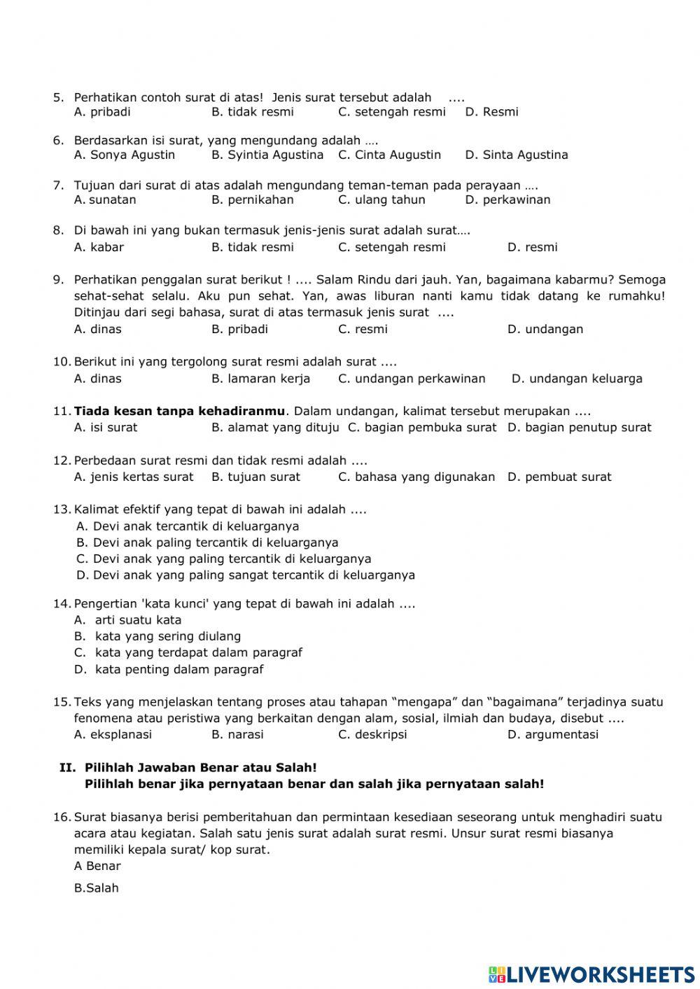 PTS Bahasa Indonesoa