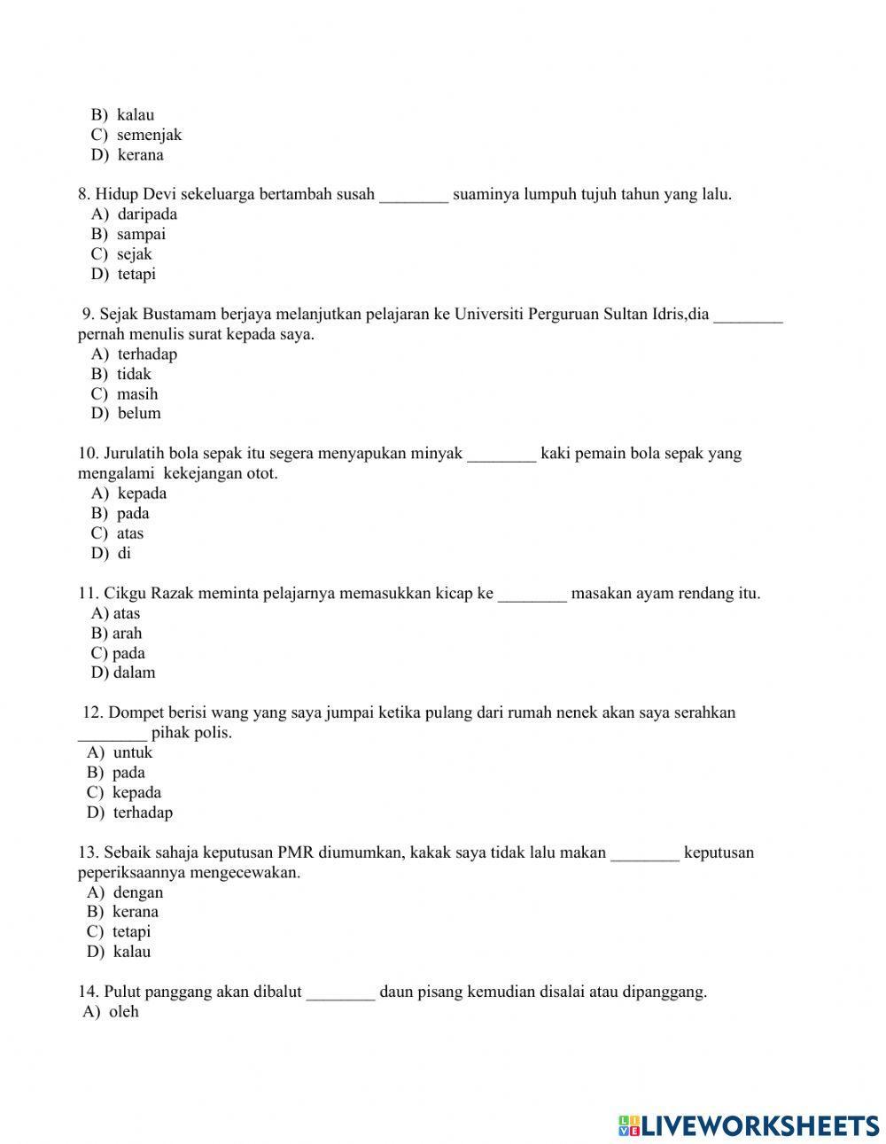 Latihan Kata Sendi Nama-PT3