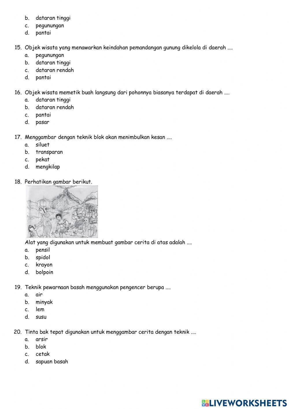 Penilaian Harian Tema 6 Subtema 3 Kelas 5