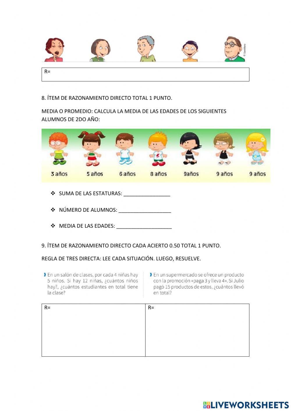 Quimestral de matemáticas