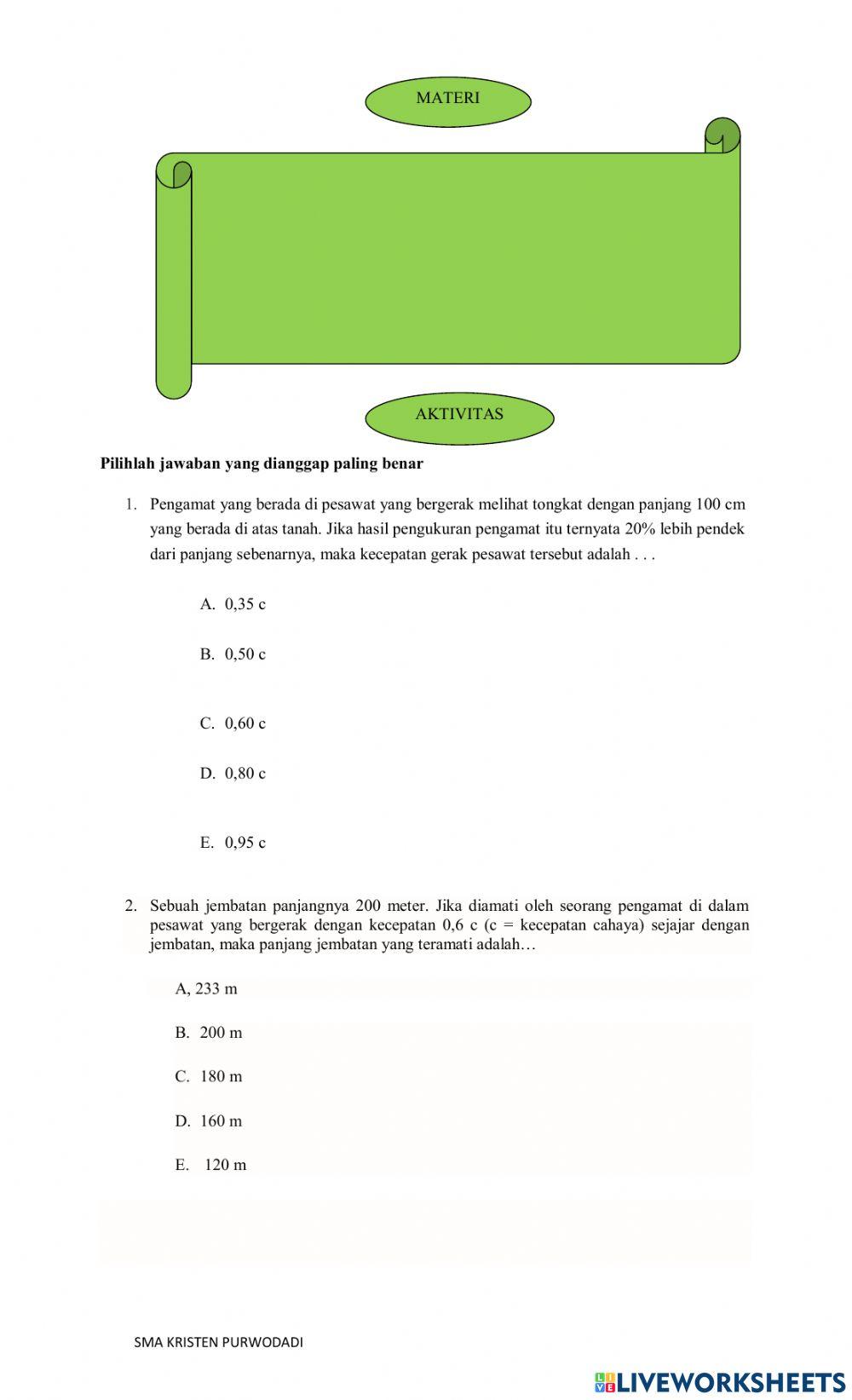 Teori Relativitas Khusus 2