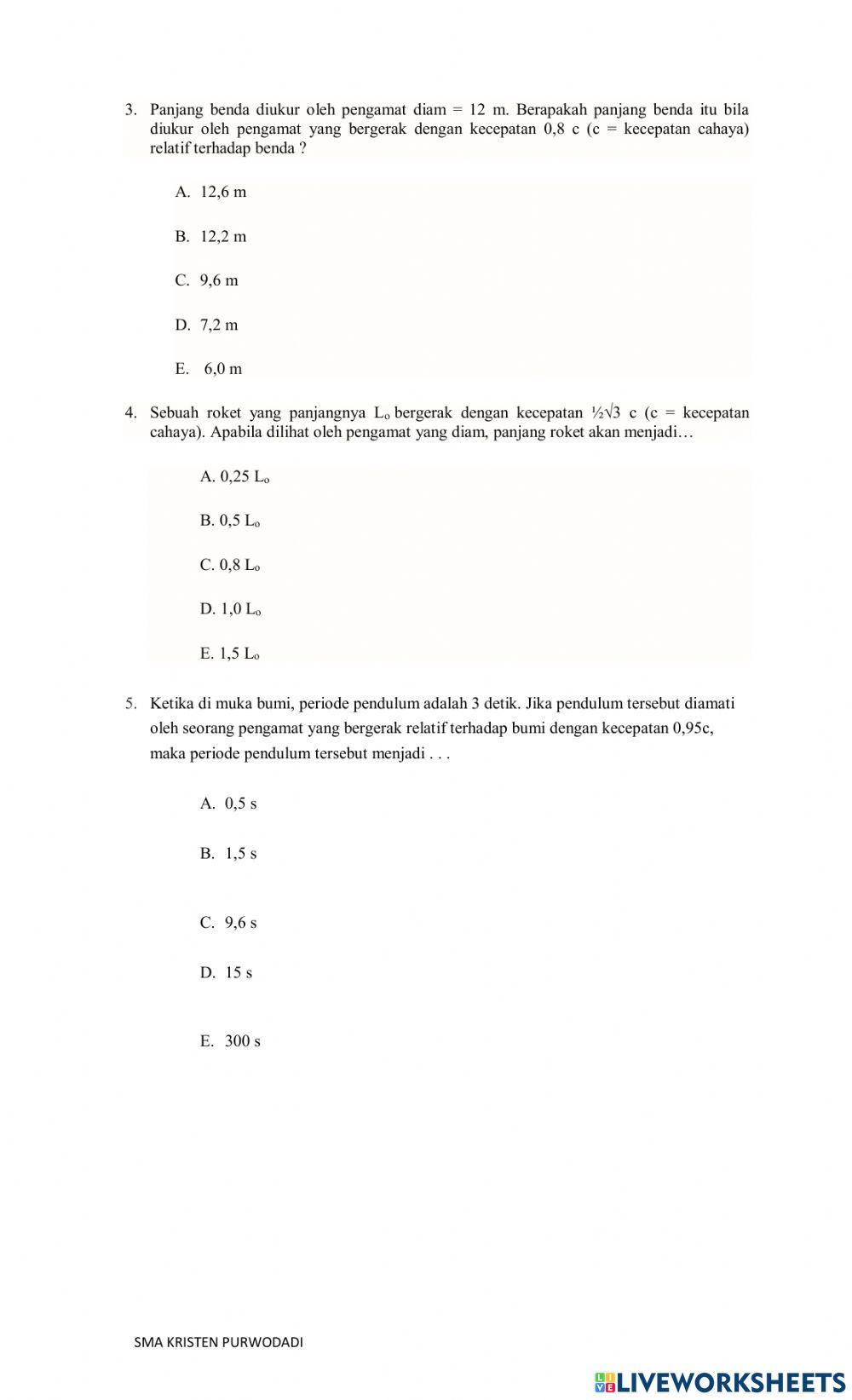 Teori Relativitas Khusus 2