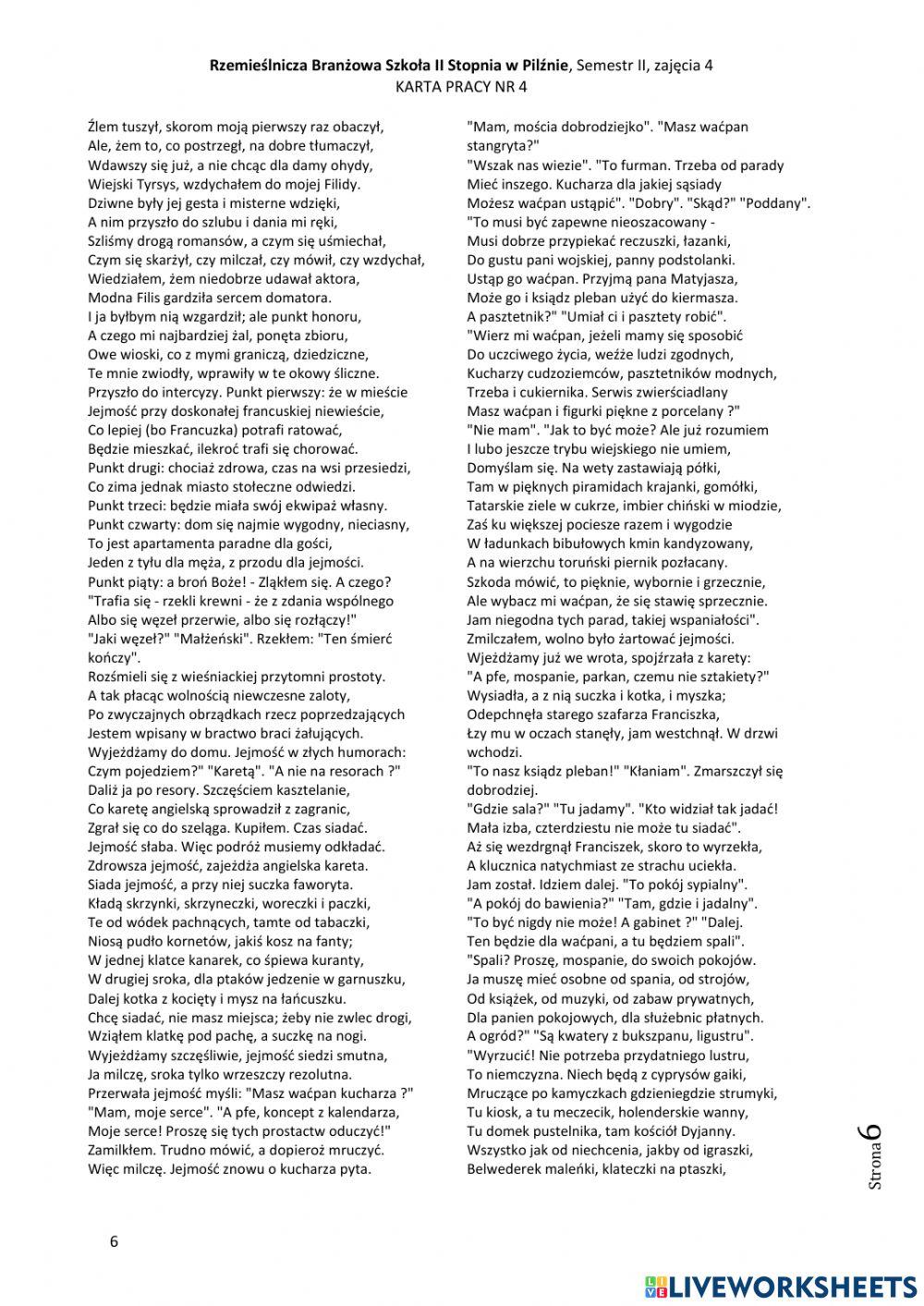 Rzemieślnicza Branżowa Szkoła II Stopnia w Pilźnie, semestr II, zajęcia 4