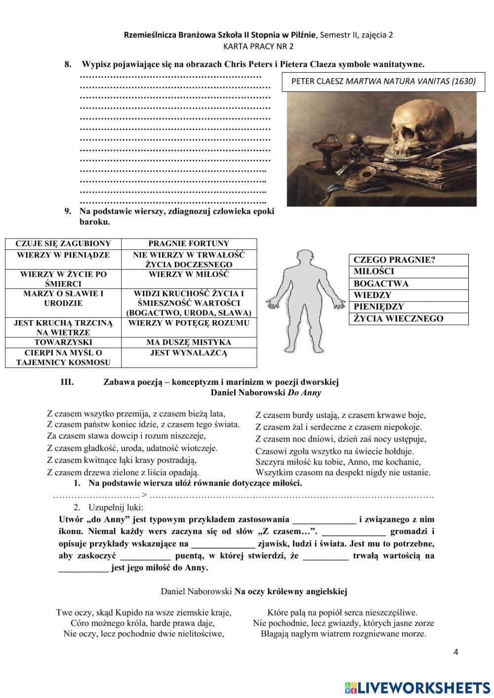 Rzemieślnicza Branżowa Szkoła II Stopnia w Pilźnie, semestr II, zajęcia 2