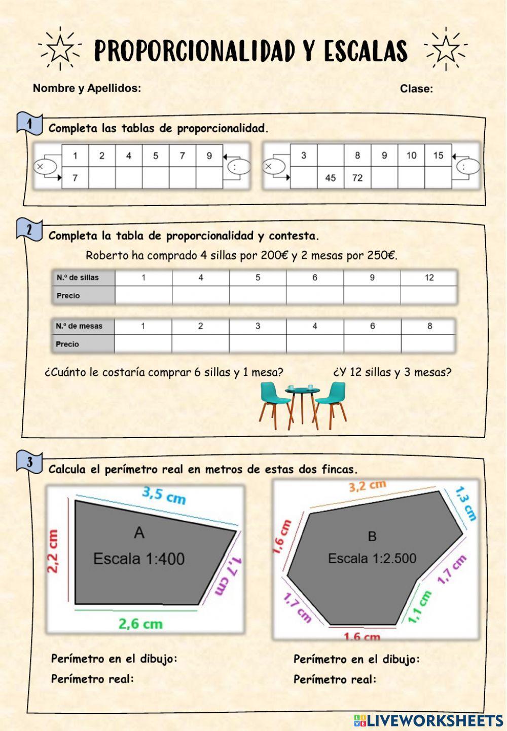 Proporcionalidad y Escalas, 6ºEP