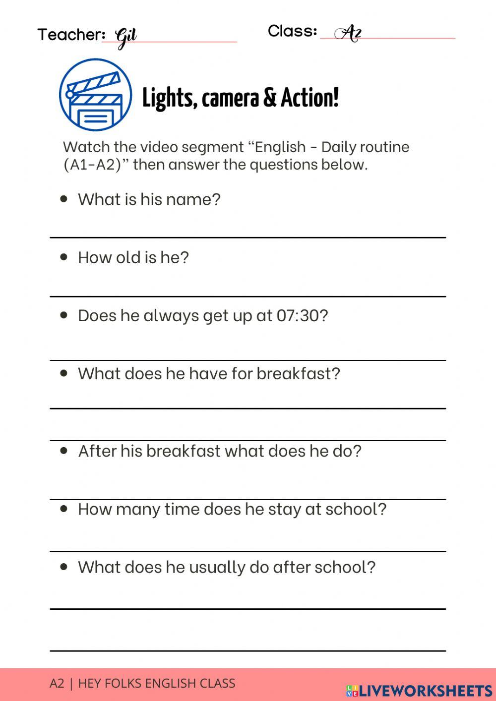 Daily Routine - Video