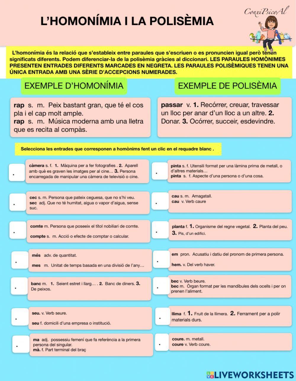 L’homonímia i la polisèmia