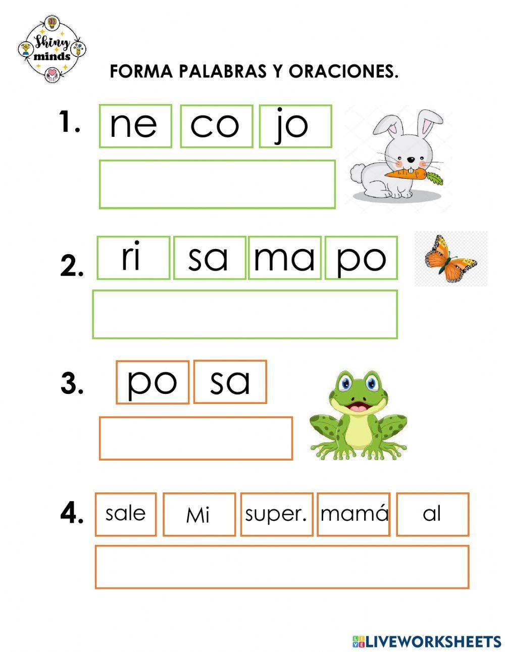 Formar palabras y oraciones