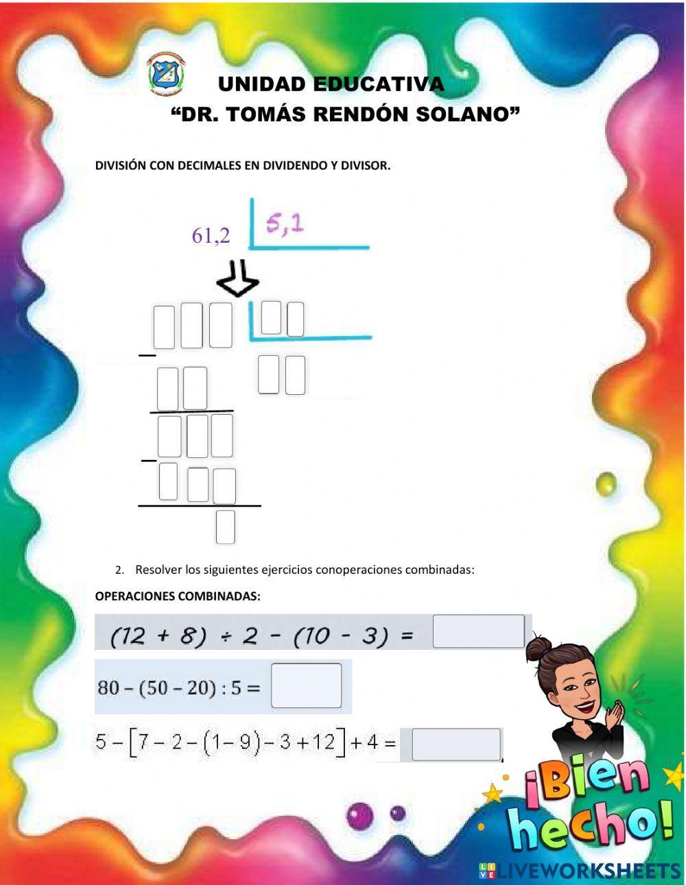 Evaluación de matemáticas