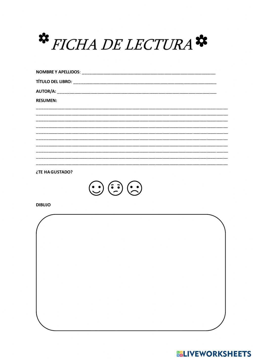 FICHA DE LECTURA PARA PRIMEROS LECTORES