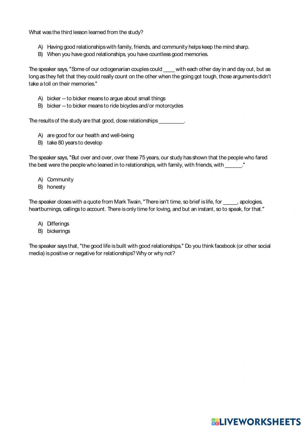 What makes a good life? Lessons from the longest study on happiness