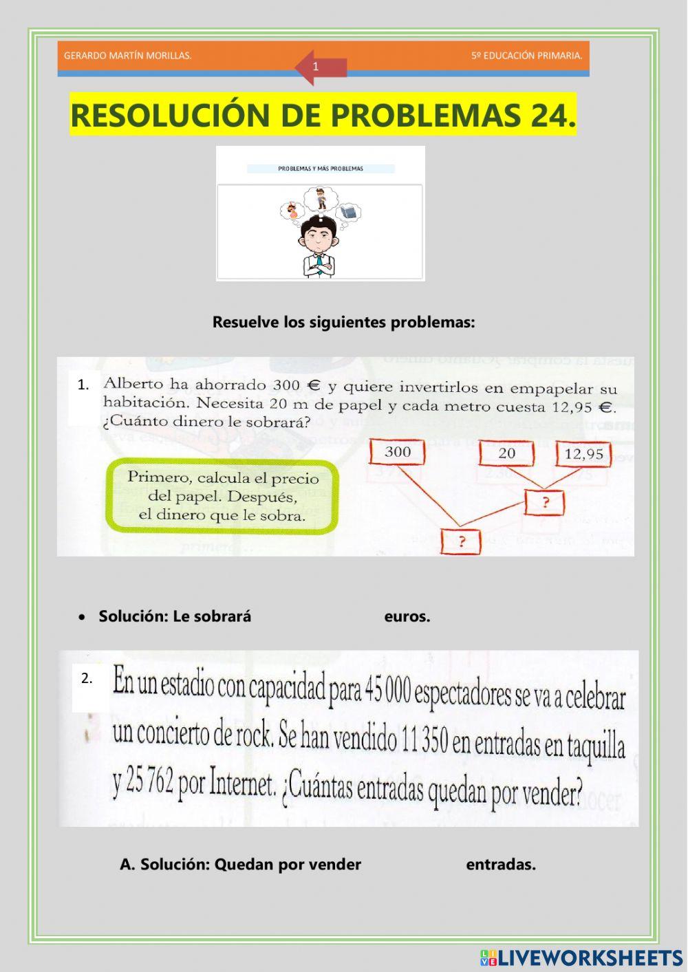 Resolución de problemas. Ficha 24.