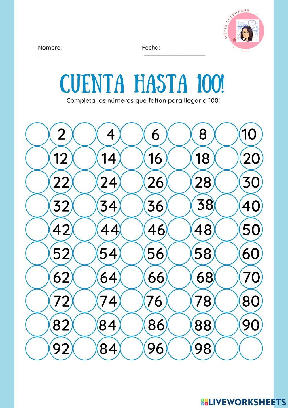 Cuenta hasta 100 Cuenta hasta 100