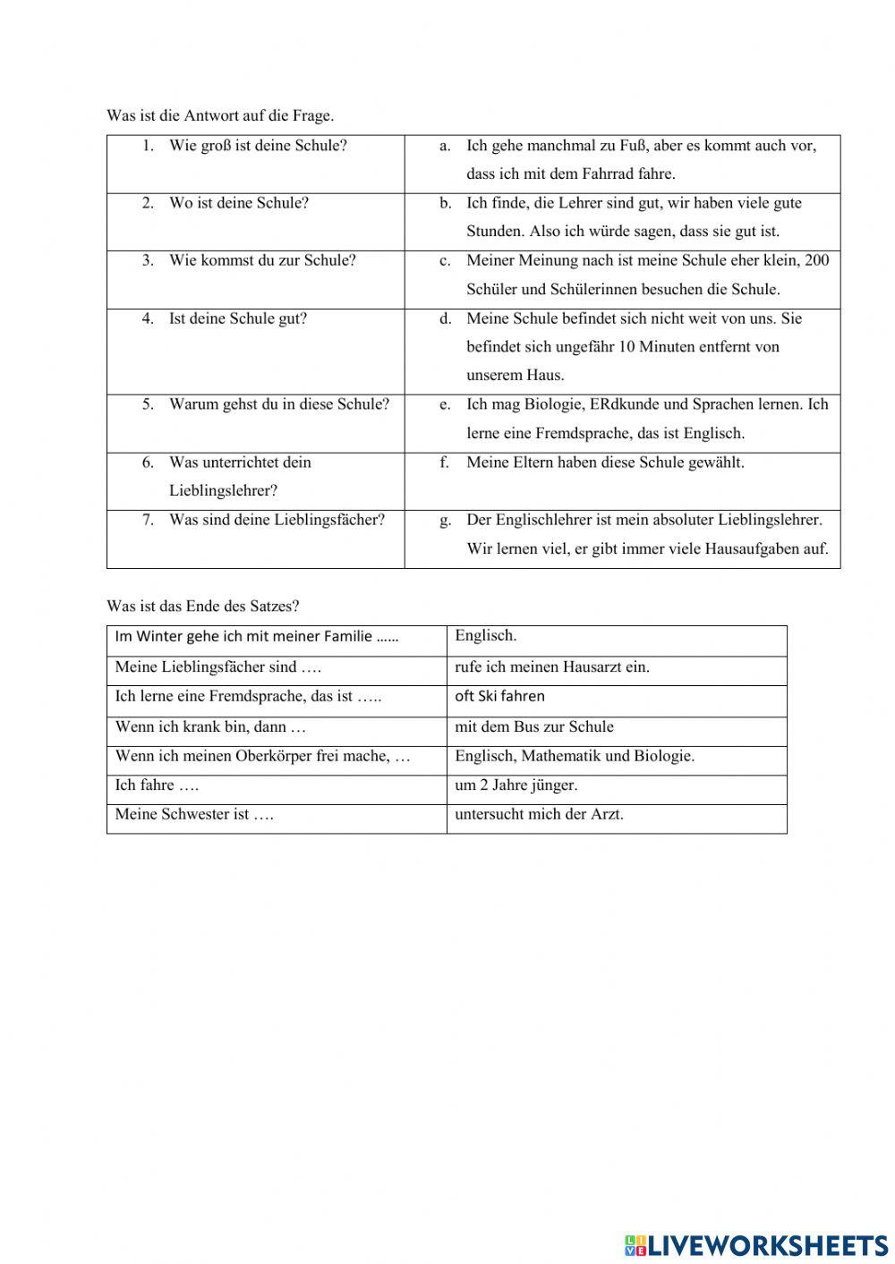 Leseverstehen, Lückentext