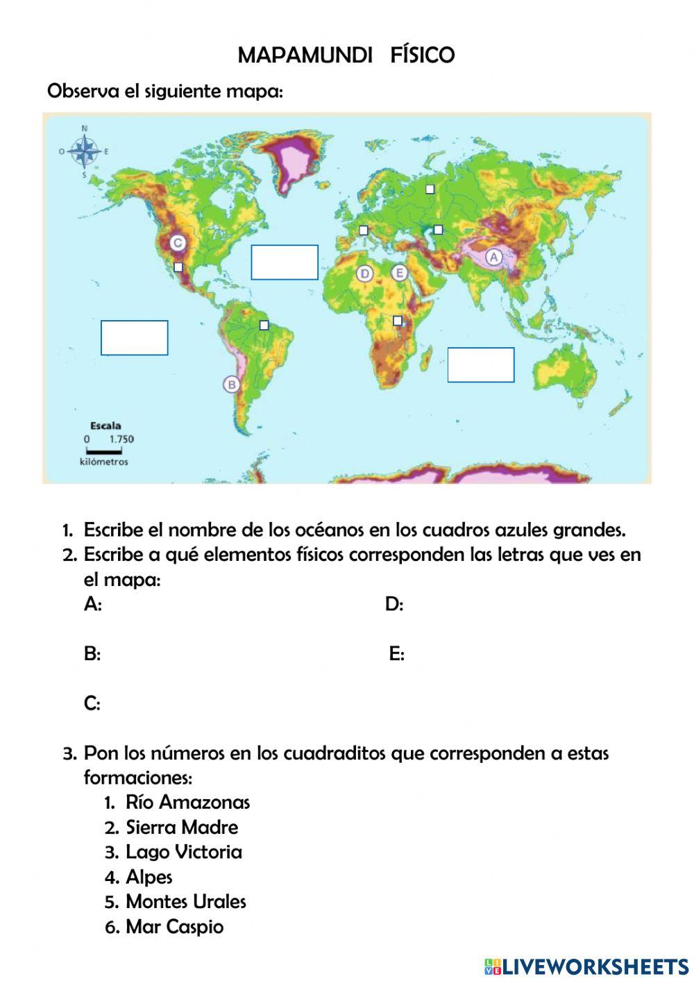 CCSS Mapamundi fisico