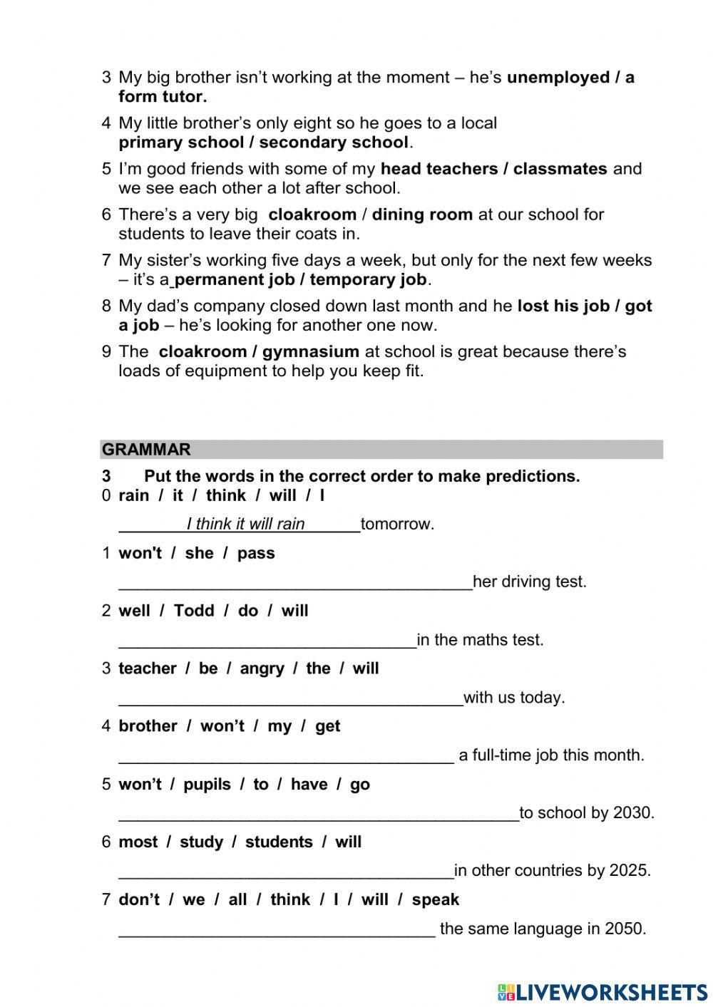 Wider World 2 - Unit 8 - Language Check