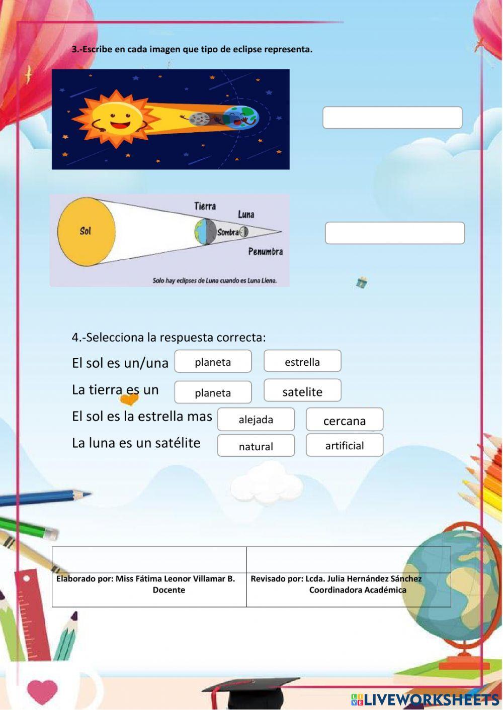 Movimientos de la tierra-Fases de la Luna