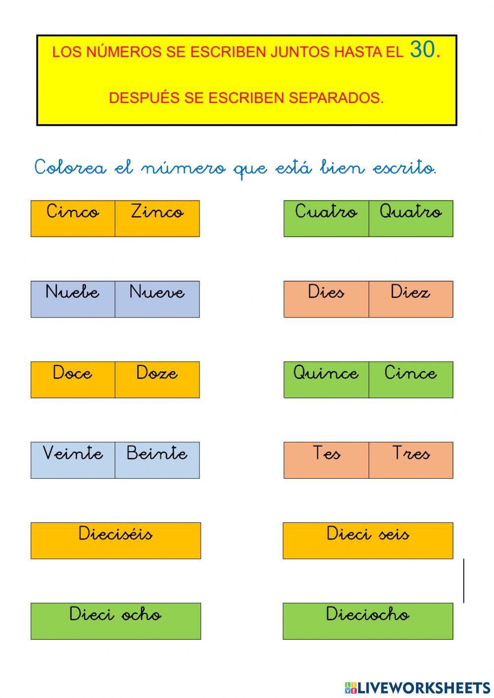 Escritura de números