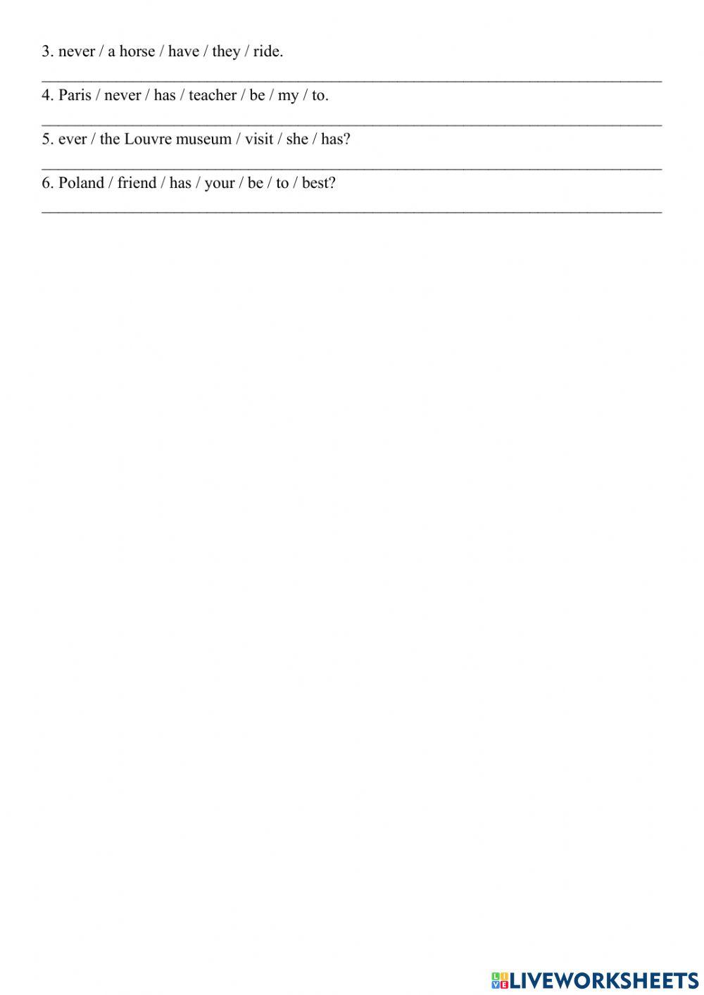 Present perfect-phrasal verb come