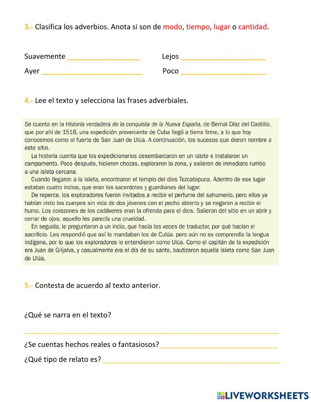 Adverbios y frases adverbiales