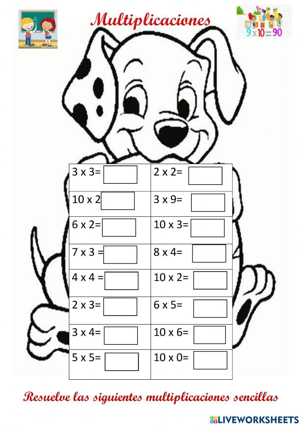 Ejercicios de multiplicaciones